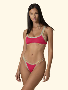 Bikini Top Fisso e Brasiliana Fucsia F**K SW0261-FX