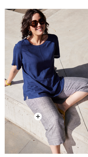 Pinstripe Linen Blend Culottes - Made from a naturally-cooling linen blend to keep you comfortable all year round.