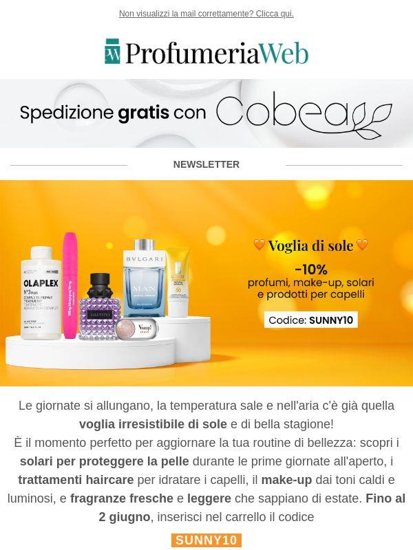 ☀️ Ancora per poco: -10% su profumi, make-up, solari e capelli