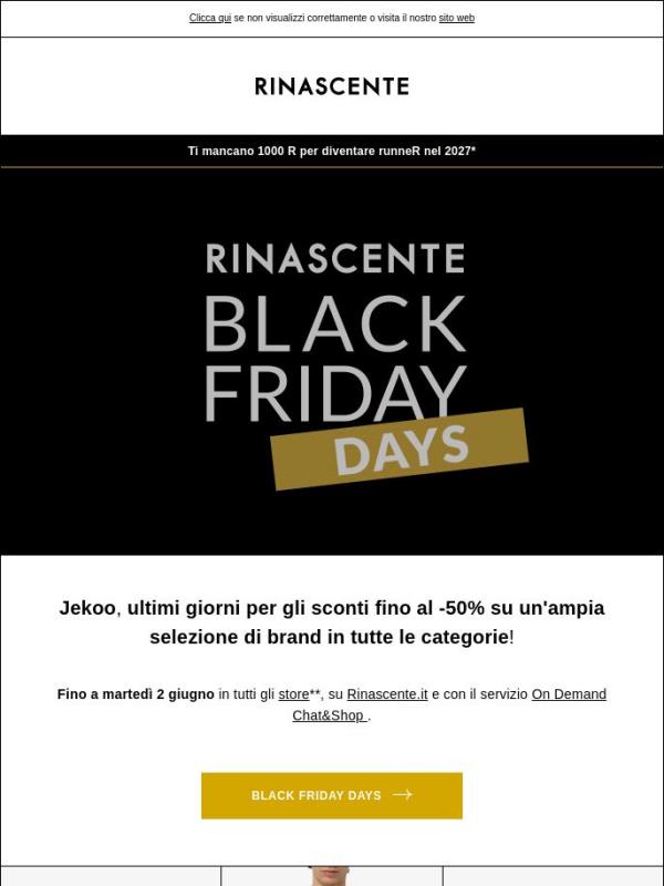 Black Friday Days fino al -50%: ultimi giorni