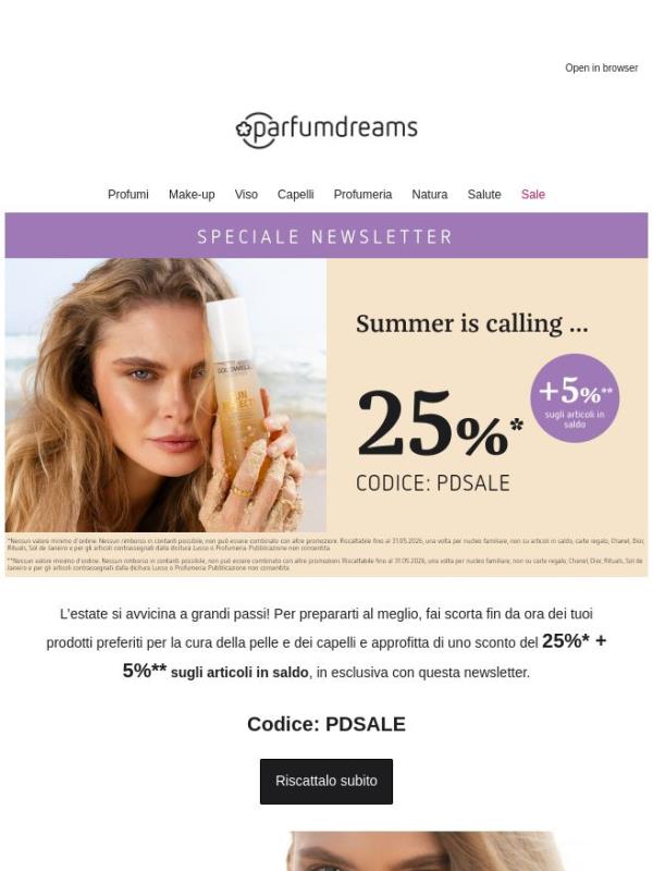 OMG 😍 25% + 5% sugli articoli in saldo!