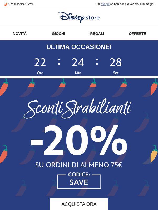 ULTIMO GIORNO! -20% SU ORDINI DI 75€+