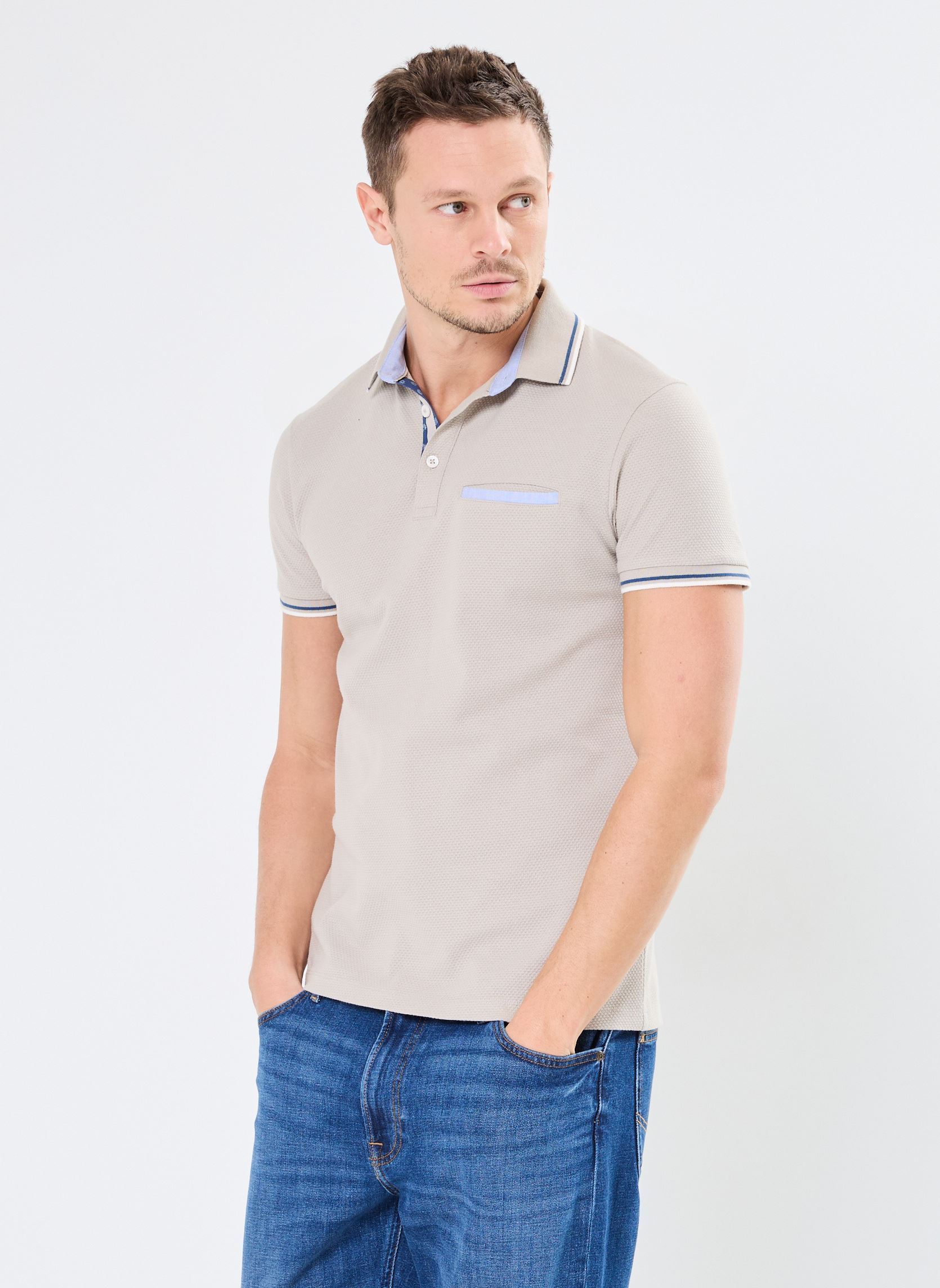 Marvin&Co Polos manches courtes TURINI polo homme gris