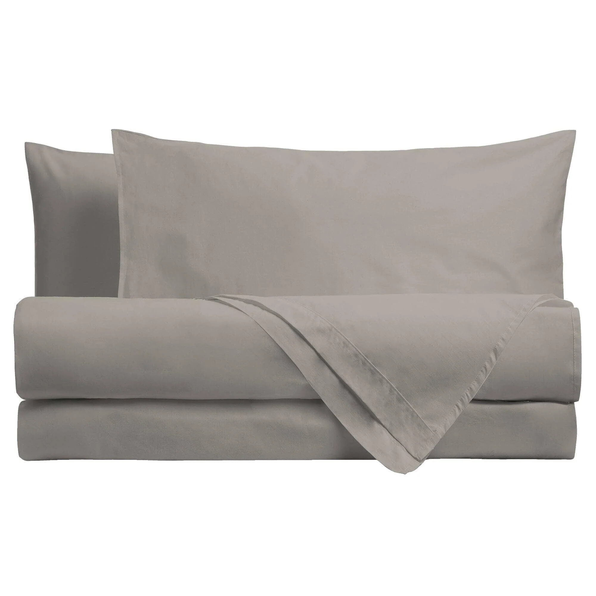 Completo Letto Matrimoniale in Cotone - Tinta Unita Taupe - Amo La Casa Shop