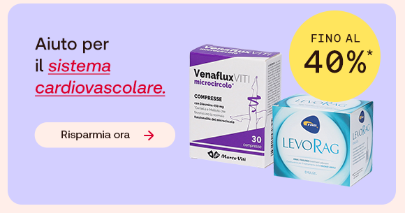 “Prodotti per il supporto cardiovascolare Venaflux e Levorag con offerta fino al -40%. Testo: ‘Aiuto per il sistema cardiovascolare’ e pulsante ‘Risparmia ora’.” “Prodotti per il supporto cardiovascolare Venaflux e Levorag con offerta fino al -40%. Testo: ‘Aiuto per il sistema cardiovascolare’ e pulsante ‘Risparmia ora’.”