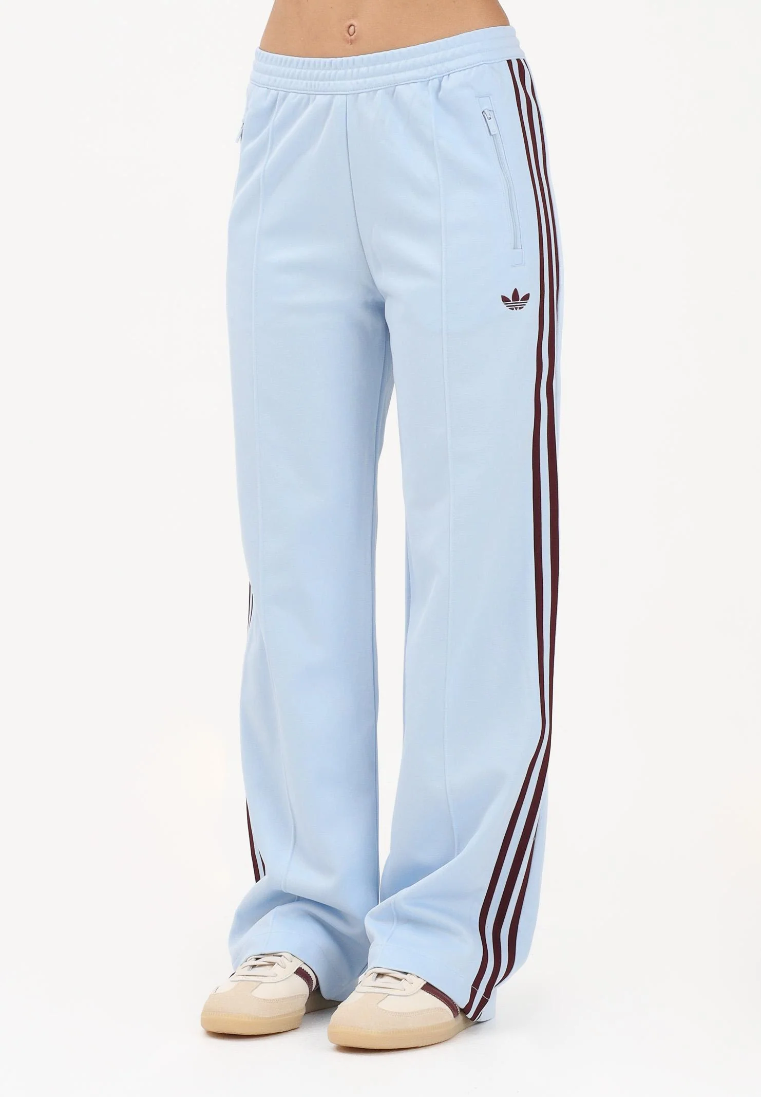 Image of ADIDAS ORIGINALS Pantalone sportivo Classic azzurro e bordeaux da donna