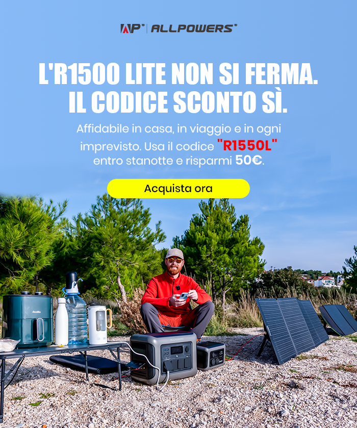 R1500 LITE Centrale Elettrica Portatile 1600W 1056Wh LiFeP04 Batteria