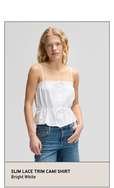 Slim Lace Trim Cami Shirt