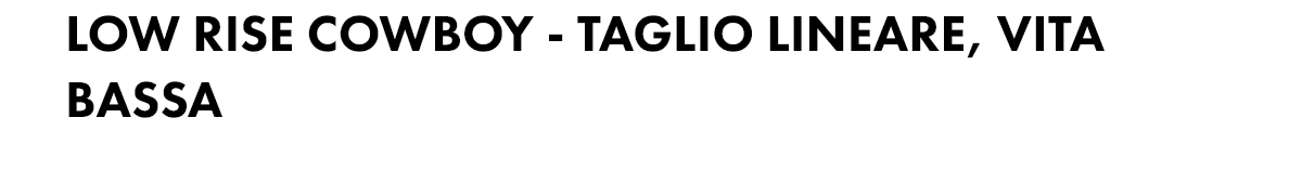Low Rise Cowboy - Taglio lineare, vita bassa