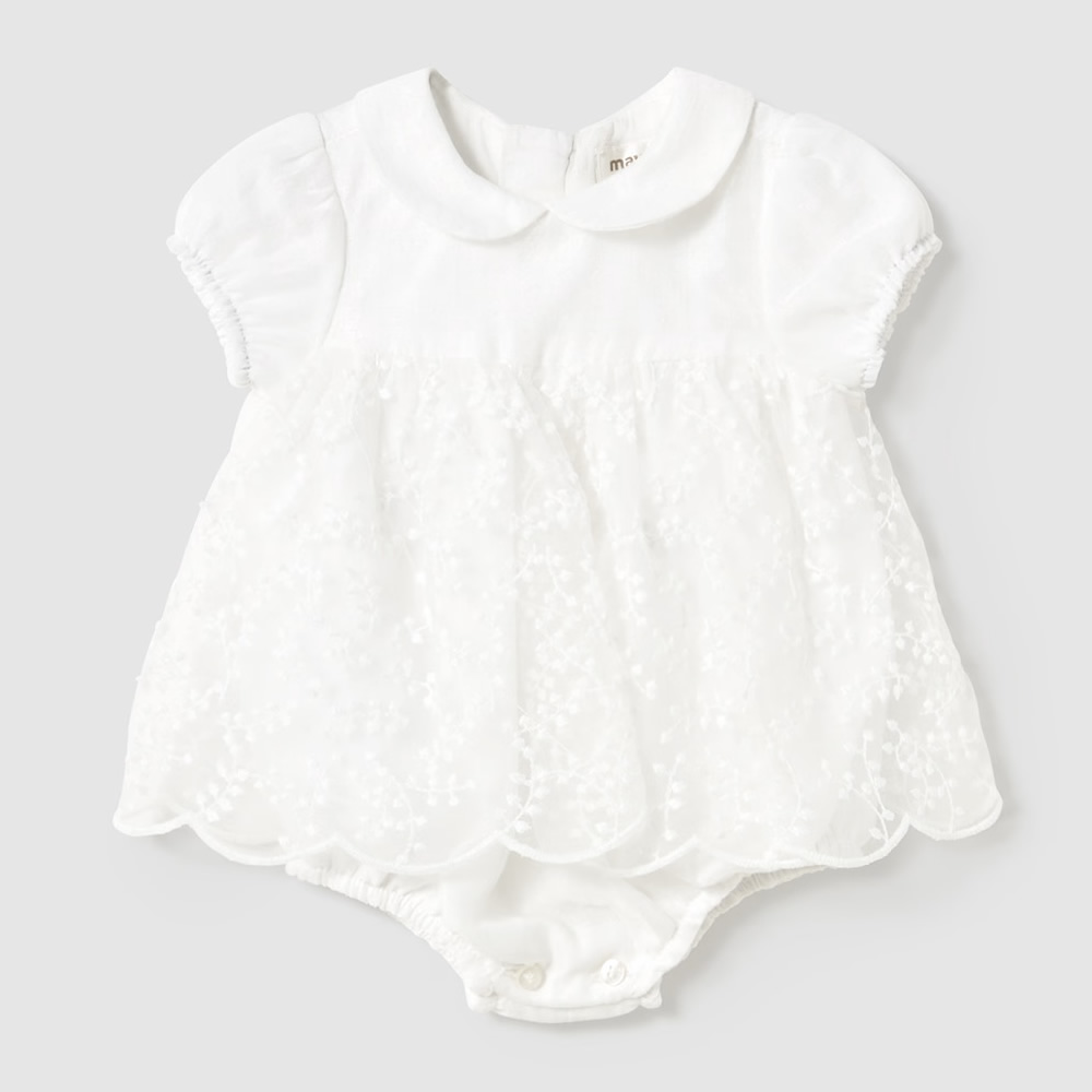 Image of PAGLIACCETTO CERIMONIA 1666 CON PIZZO NEONATA MAYORAL