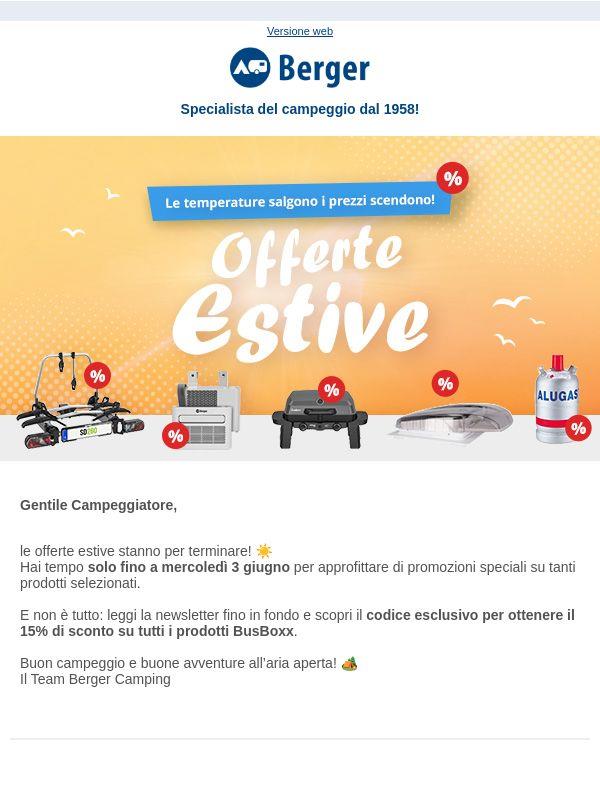 Ultimi giorni di offerte estive + 15% su BusBoxx