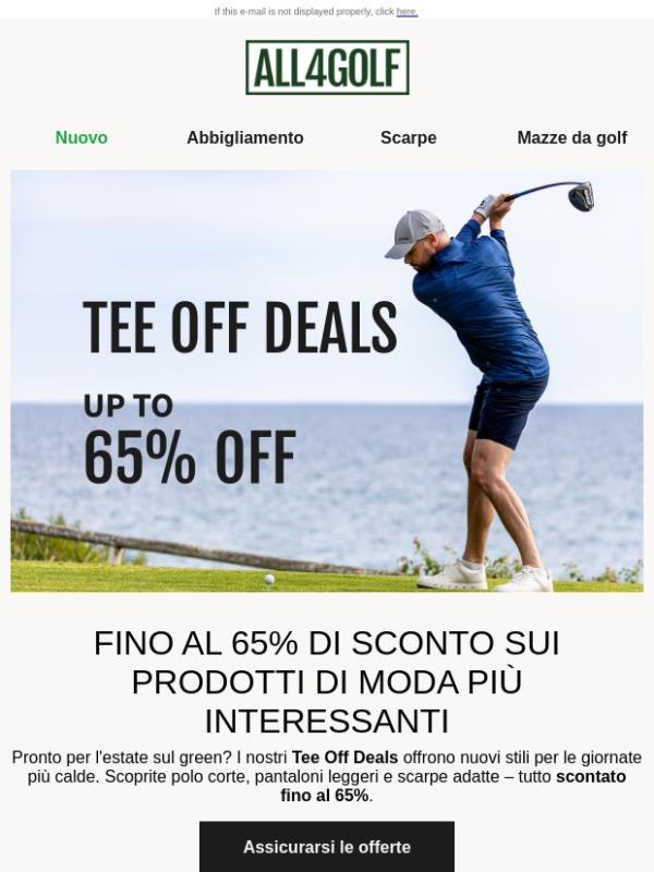 Tee Off Deals: fino al -65% sugli stili estivi