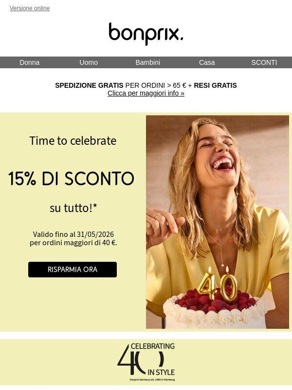 Hai già visto il tuo 15% di sconto oggi?