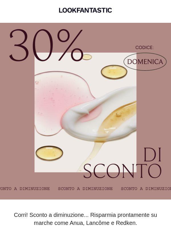 30% di sconto a diminuzione...