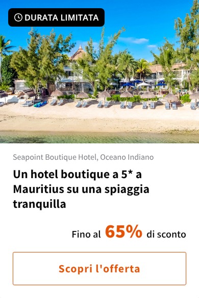 Un hotel boutique a 5* a Mauritius su una spiaggia tranquilla