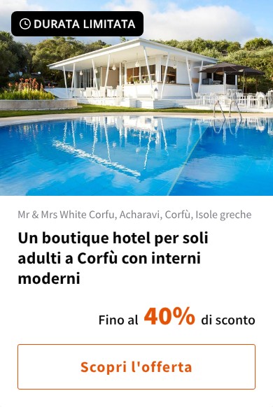 Un boutique hotel per soli adulti a Corfù con interni moderni