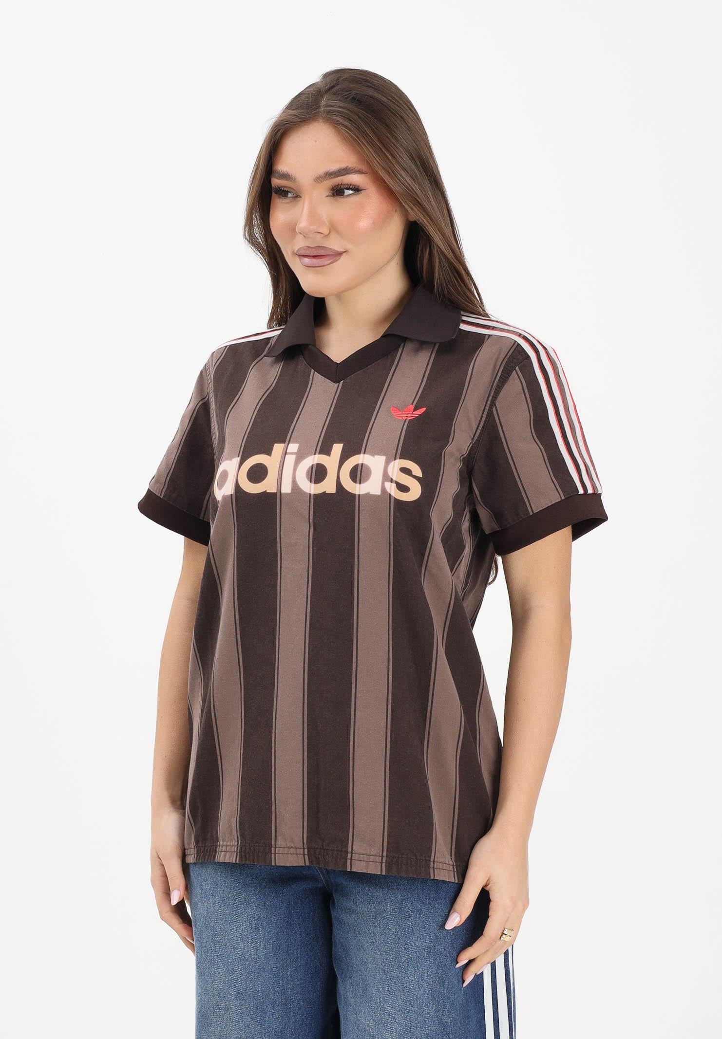 Image of ADIDAS ORIGINALS Polo a manica corta Twill Football marrone da donna
