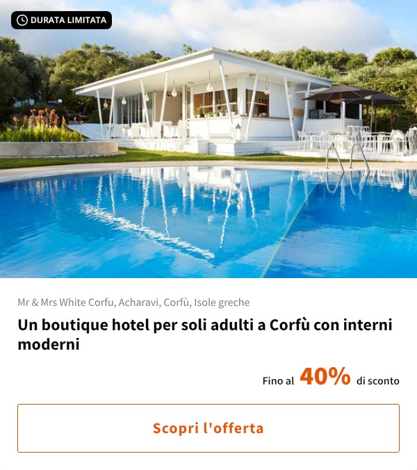 Un boutique hotel per soli adulti a Corfù con interni moderni