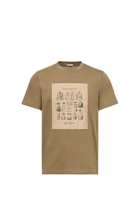 T-shirt in cotone stile safari con stampa
