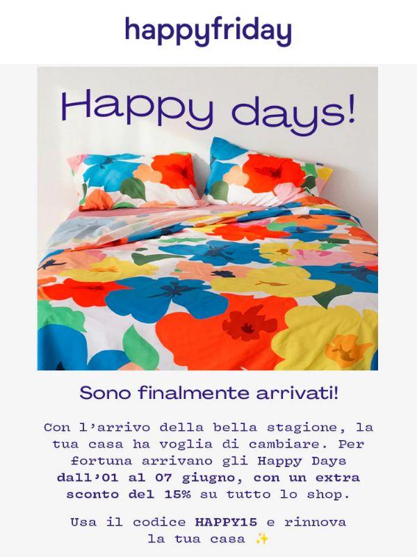 💛 Happy days! -15% extra con il codice HAPPY15