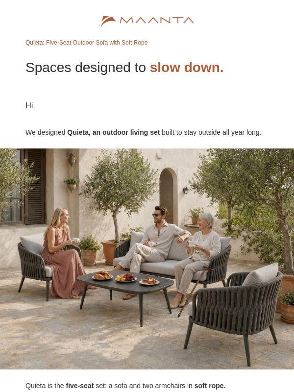 Quieta: the new soft-rope outdoor sofa set.