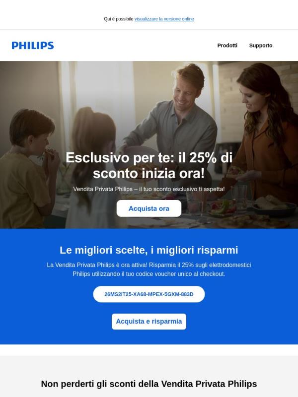 📢 Sconti della Vendita Privata Philips al 25% - inizia ORA!