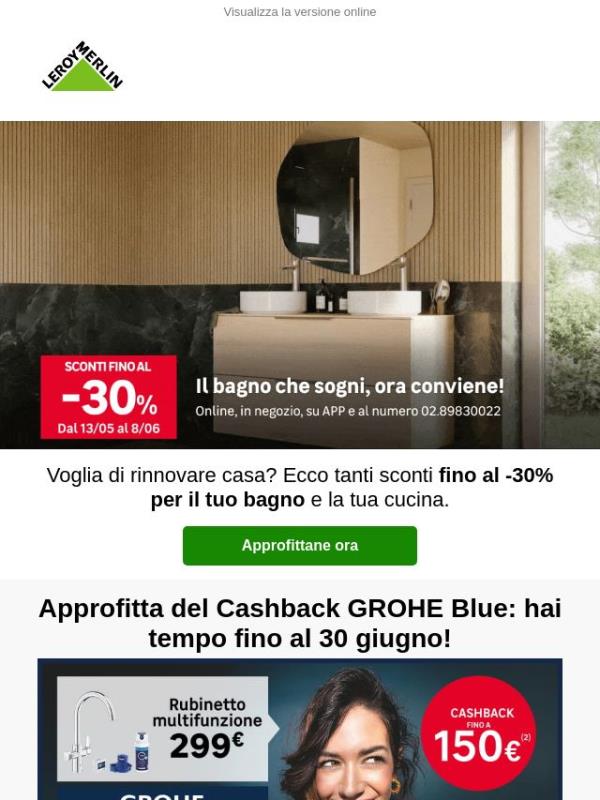 Un'ondata di sconti fino al -30% per il tuo bagno💦