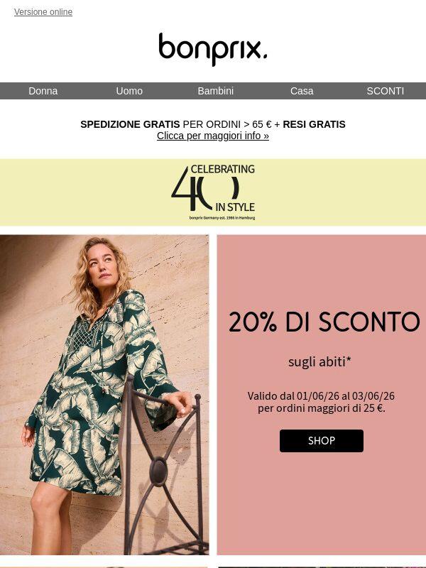 Offerta abiti: 20% di sconto per te 🤩