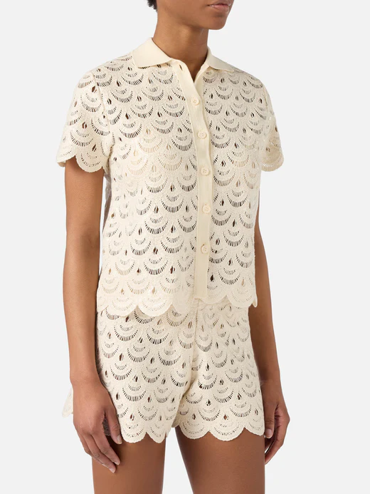 Polo in Maglia Monet / Beige