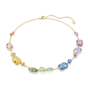 Collana Gema, Taglio misto, Multicolore, Placcato color oro