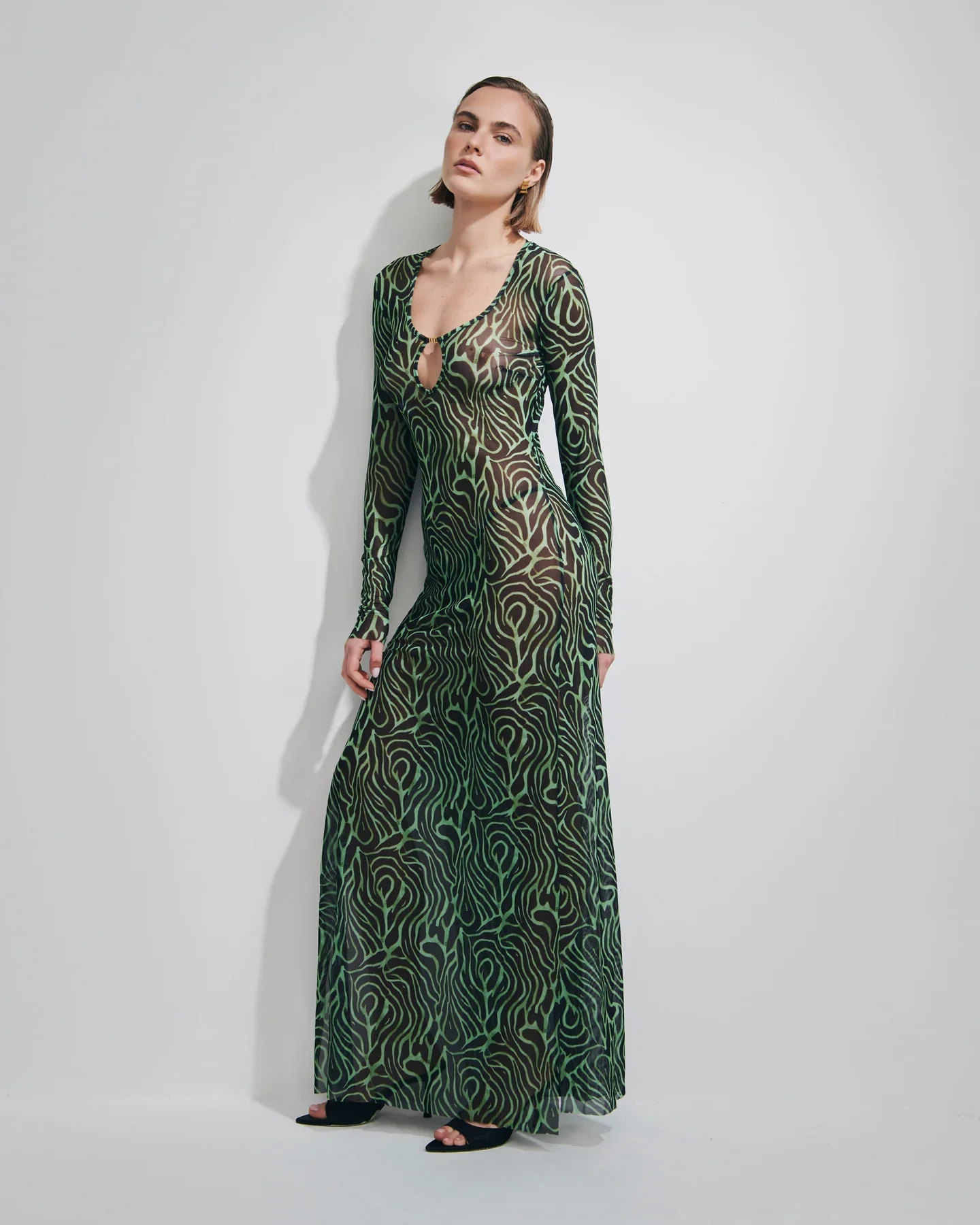 Abito Alicia in tulle zebrato verde - YES SHOPBeachwearMATINEE'DM7018-XXS