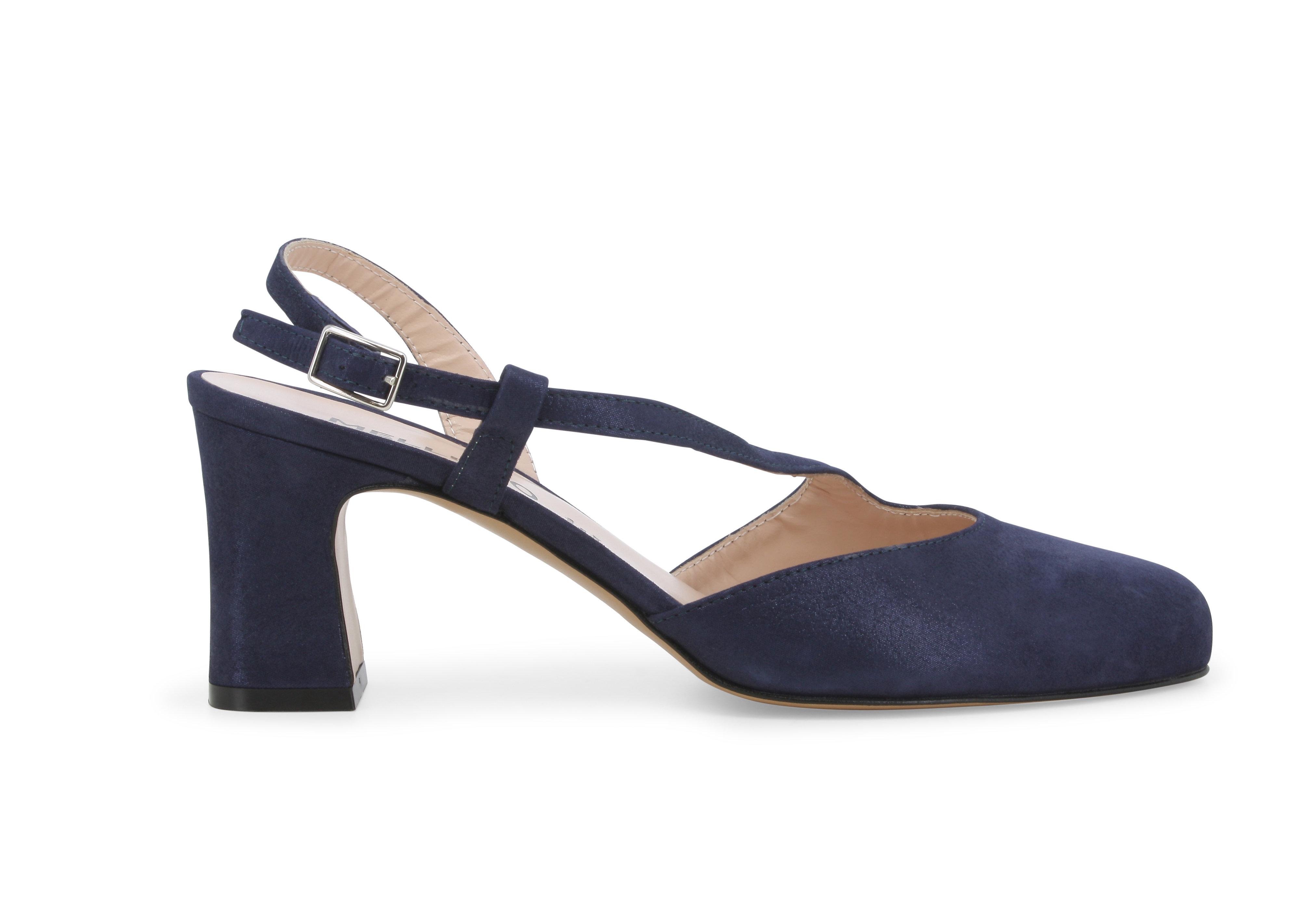 Décolleté donna in camoscio blu abyss x517q