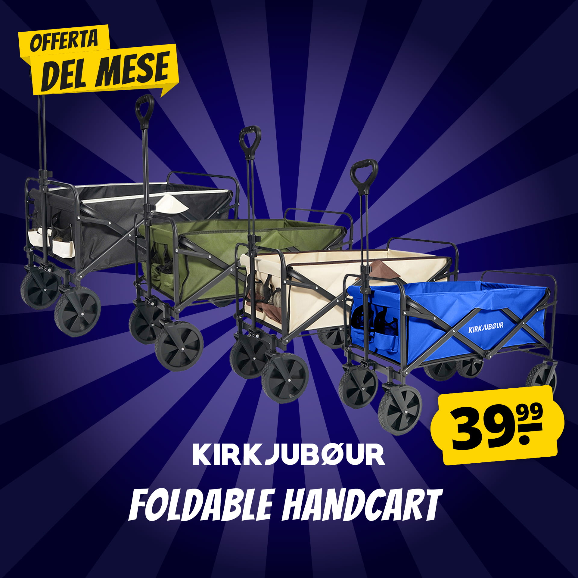 kirkjubour edda carretto pieghevole