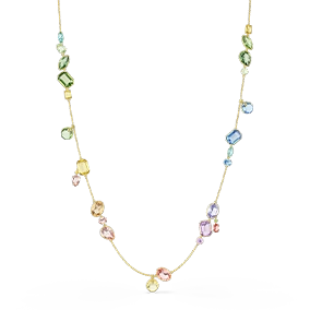 Collana lunga Gema, Taglio misto, Multicolore, Placcato color oro