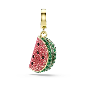 Charm Idyllia, Taglio misto, Cocomero, Multicolore, Placcato color oro