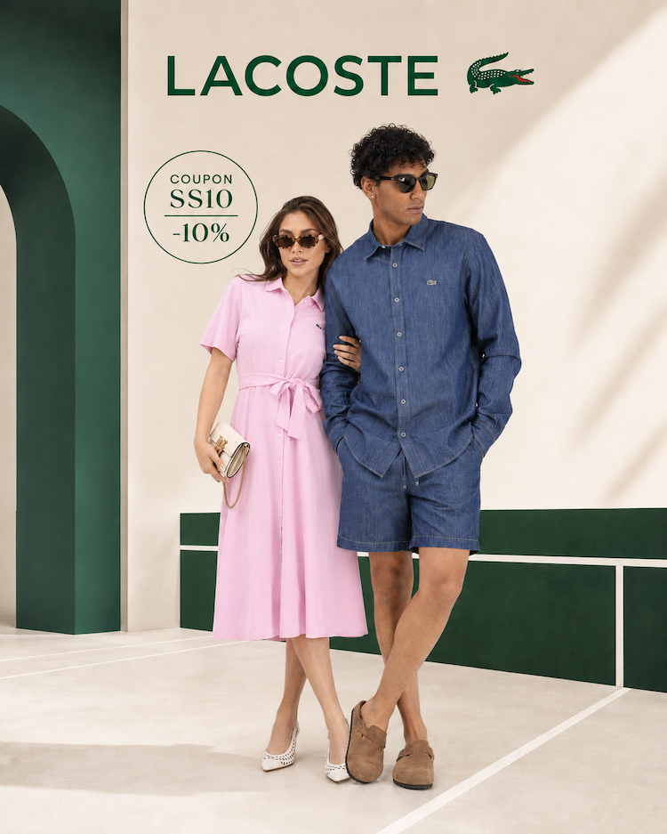 LACOSTE Abito midi rosa 