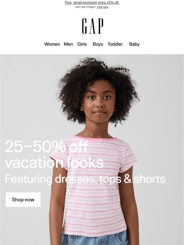 Up to 50% off vacation styles picked for you