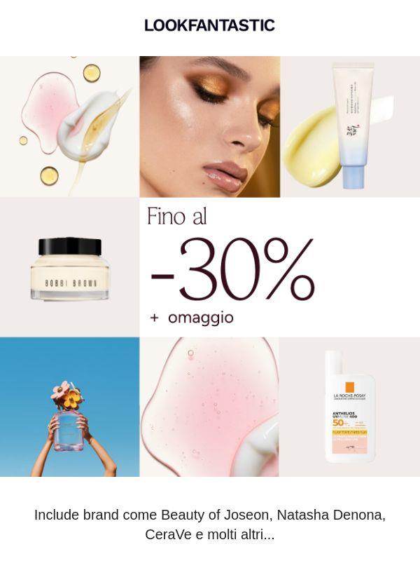 Fino al -30% su beauty, cura della pelle e molto di più...