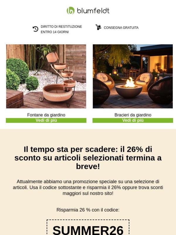 (Ancora  valido) Ultime ore per usufruire dello sconto del 26% su una selezione di articoli