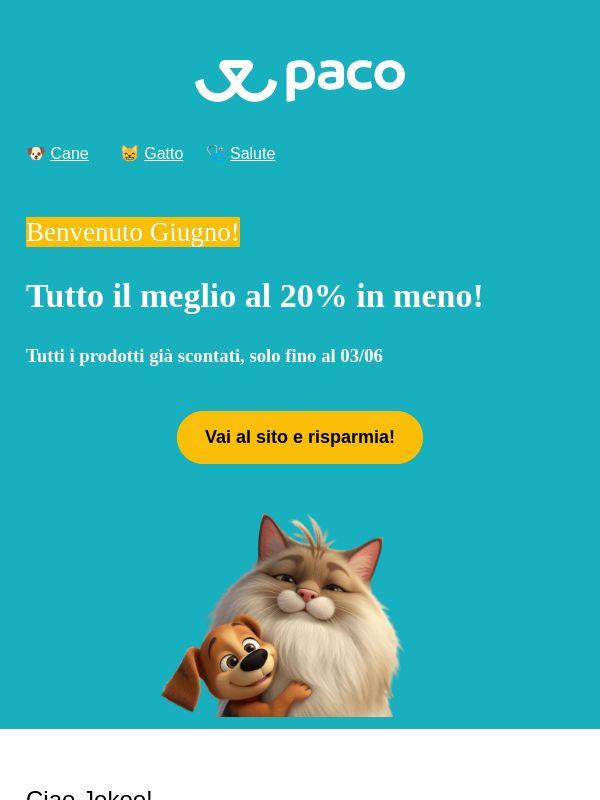 🐾 -20% su tutto il sito: da adesso fino a domani a mezzanotte