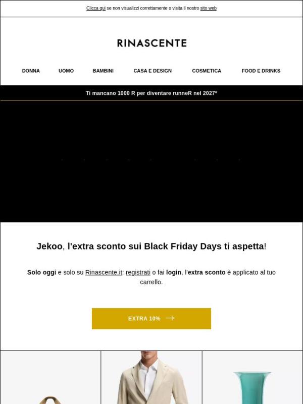 Extra 10% sui Black Friday Days: solo oggi, solo online