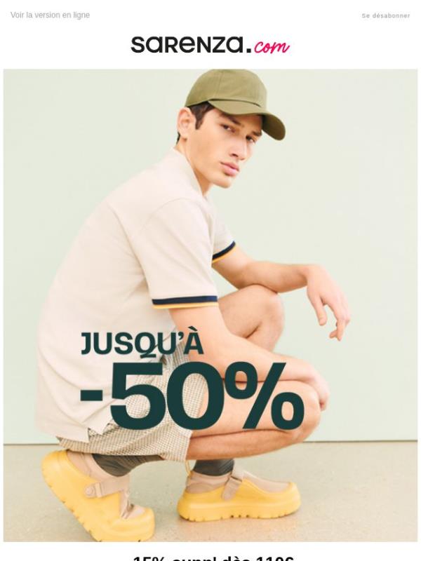 DERNIERES HEURES 🔥 -50% + -15% dès 110€ !