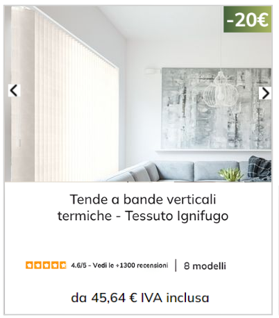Tenda bande verticali termiche - Tessuto ignifugo
