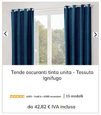 Tenda oscurante Tinta unita