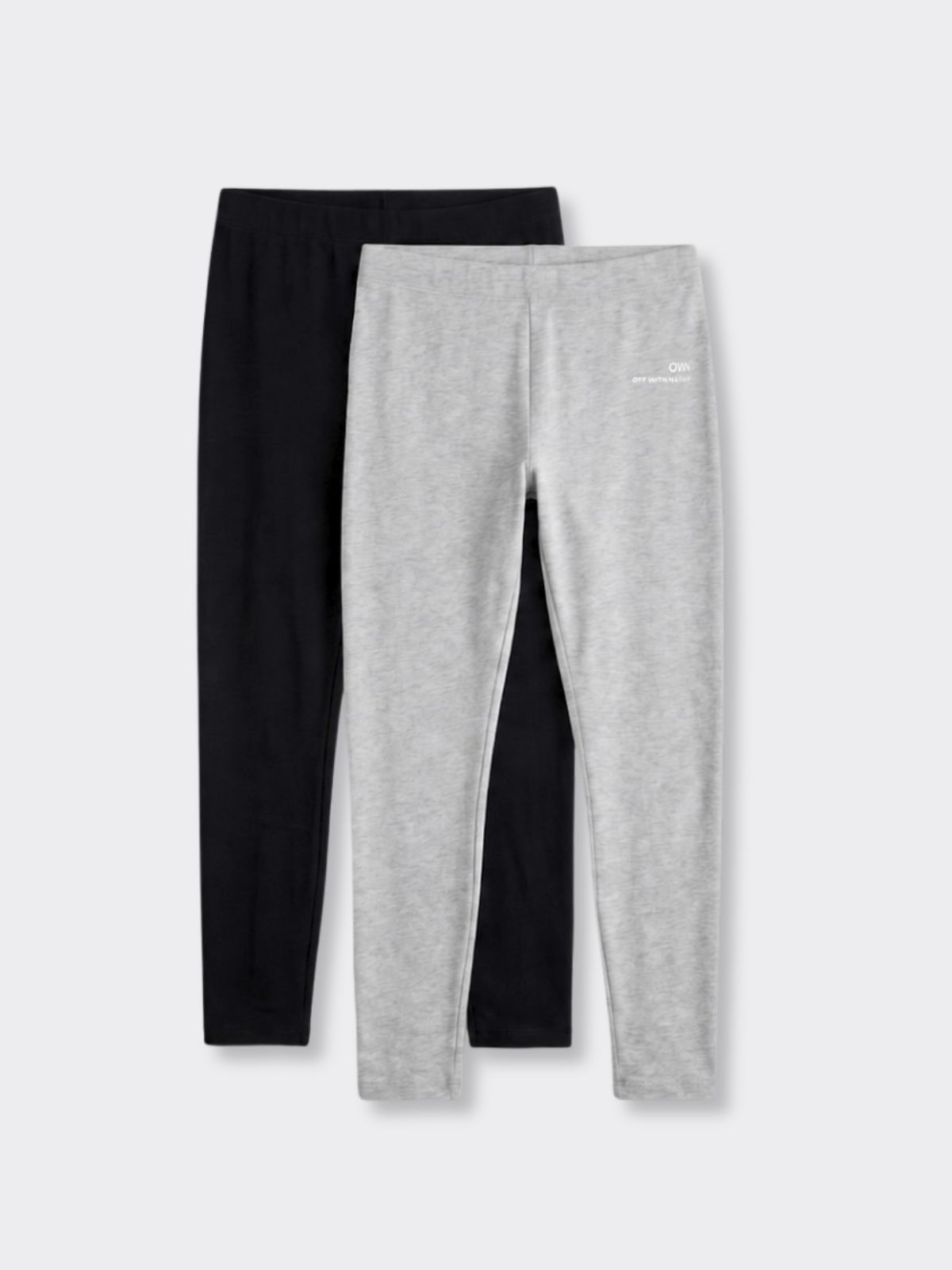 Leggings Nero e Grigio Chiaro Melange - Set da 2