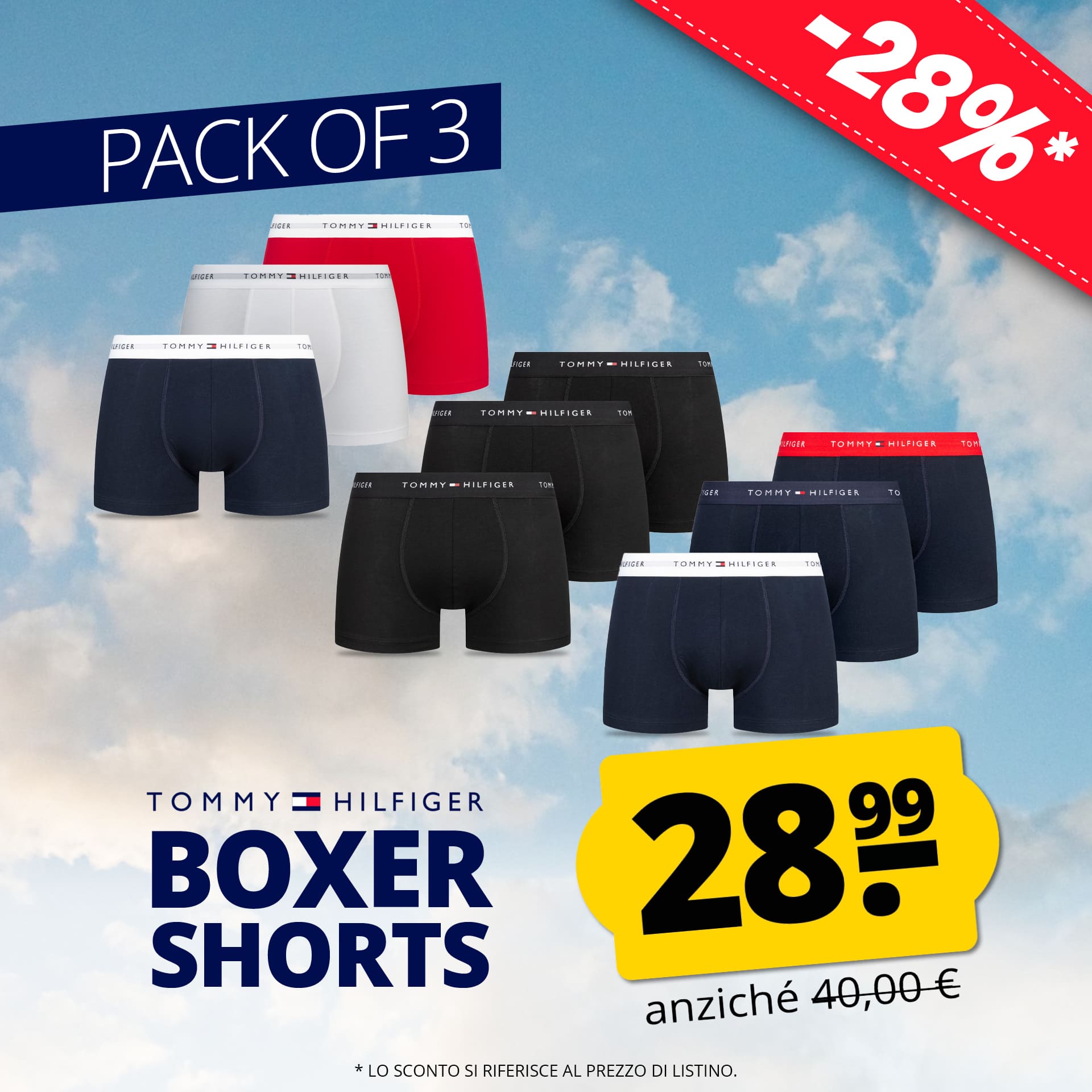 tommy hilfiger trunks uomo boxer set da 3