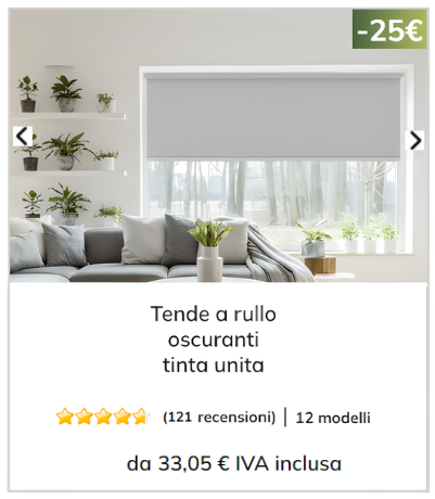 Tenda a rullo oscurante tinta unita