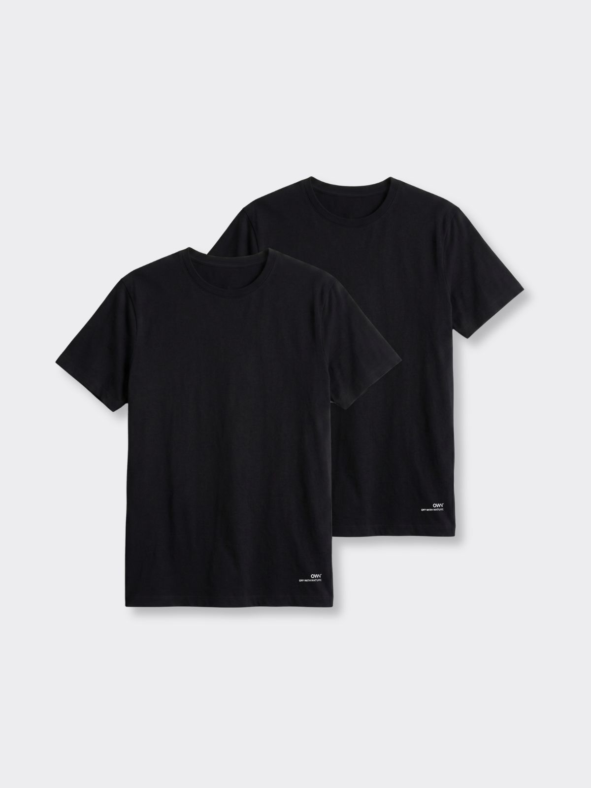 T-Shirt Girocollo Elasticizzata Nero - Set da 2