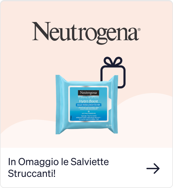 Neutrogena Hydro Boost make-up-removing cleansing wipes pack with logo and gift icon, promotional offer