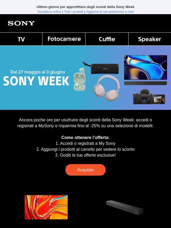 ⏰ Gli sconti della Sony Week stanno per finire
